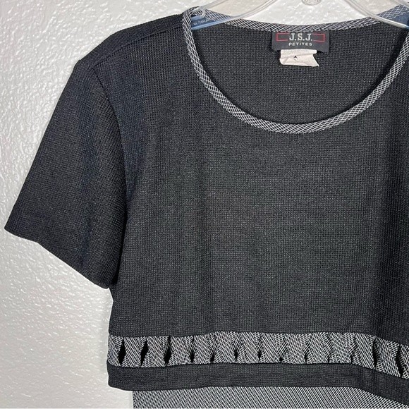 J.S.J. Sz 2P Sheath Maxi Dress Black with Overlay Side Zip - Picture 3 of 11